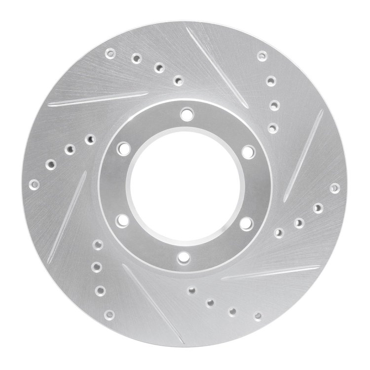 631-76107R Drilled/Slotted Brake Rotor [Silver], 1989-1993 Lexus/Toyota/Scion, Position: Front Right
