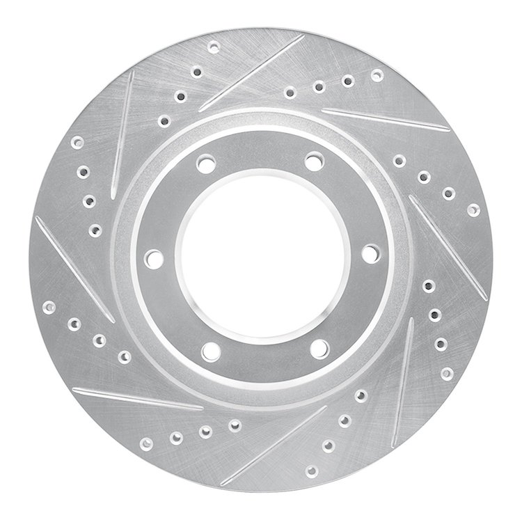 631-76110L Drilled/Slotted Brake Rotor [Silver], 1990-1992 Lexus/Toyota/Scion, Position: Front Left