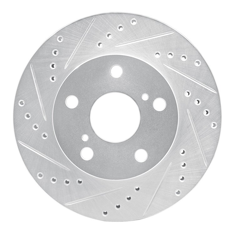 631-76111L Drilled/Slotted Brake Rotor [Silver], 1991-1996 Lexus/Toyota/Scion, Position: Front Left