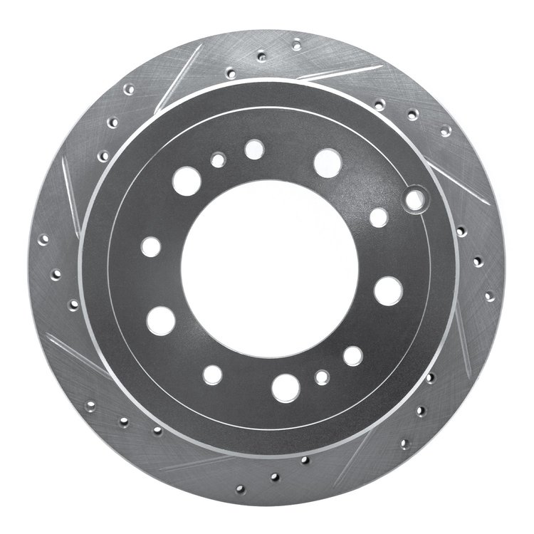 631-76113L Drilled/Slotted Brake Rotor [Silver], 1998-2007 Lexus/Toyota/Scion, Position: Rear Left