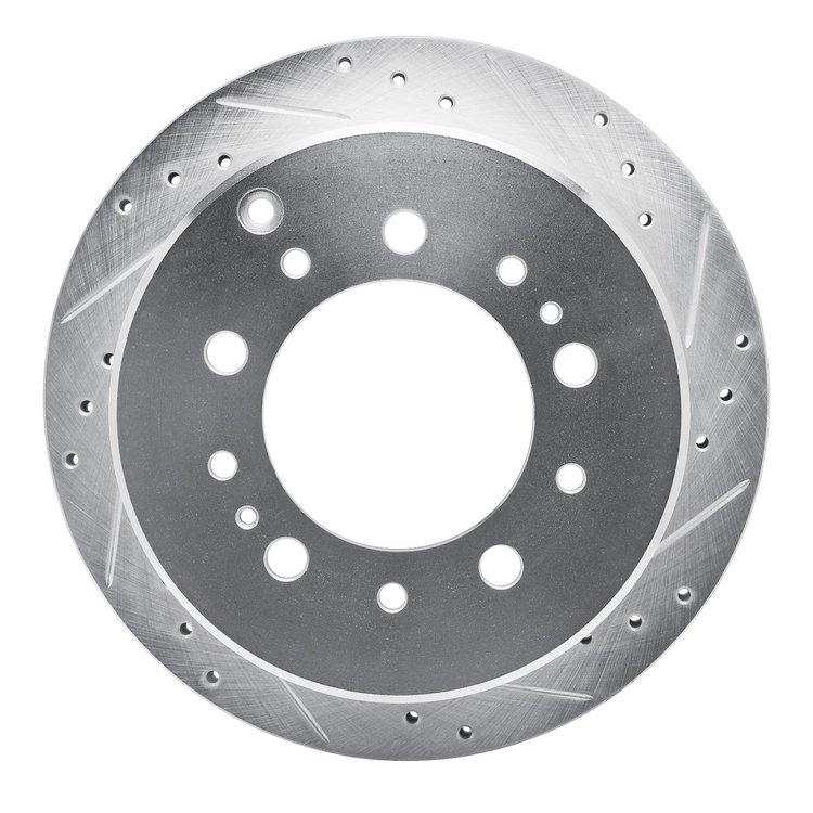 631-76113R Drilled/Slotted Brake Rotor [Silver], 1998-2007 Lexus/Toyota/Scion, Position: Rear Right