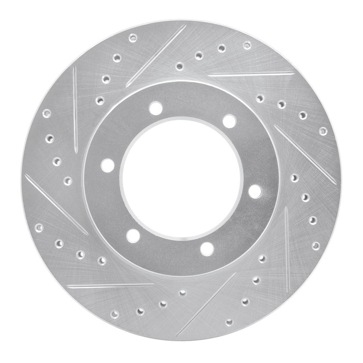 631-76115L Drilled/Slotted Brake Rotor [Silver], 1991-1998 Lexus/Toyota/Scion, Position: Front Left