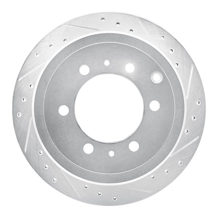 631-76117R Drilled/Slotted Brake Rotor [Silver], 1993-1997 Lexus/Toyota/Scion, Position: Rear Right