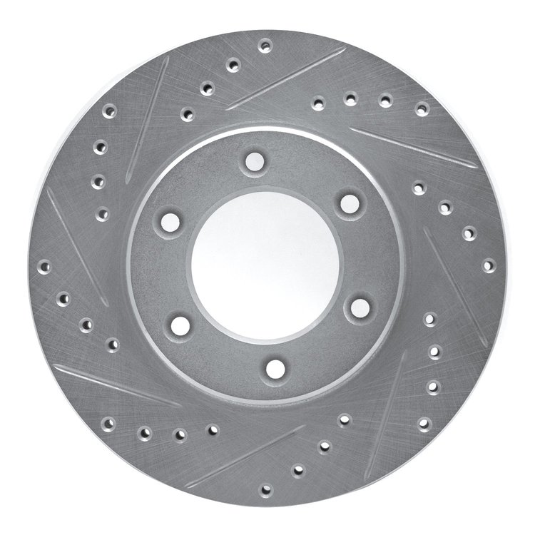 631-76118L Drilled/Slotted Brake Rotor [Silver], 1993-1998 Lexus/Toyota/Scion, Position: Front Left