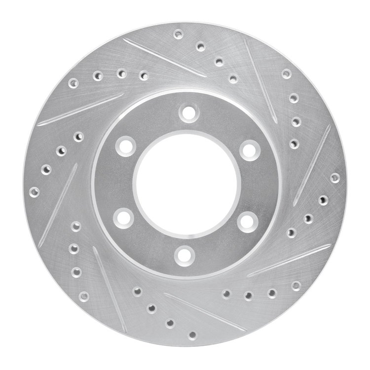 631-76118R Drilled/Slotted Brake Rotor [Silver], 1993-1998 Lexus/Toyota/Scion, Position: Front Right