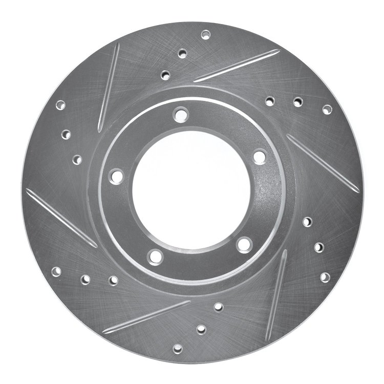 631-76120L Drilled/Slotted Brake Rotor [Silver], 1995-2004 Lexus/Toyota/Scion, Position: Front Left