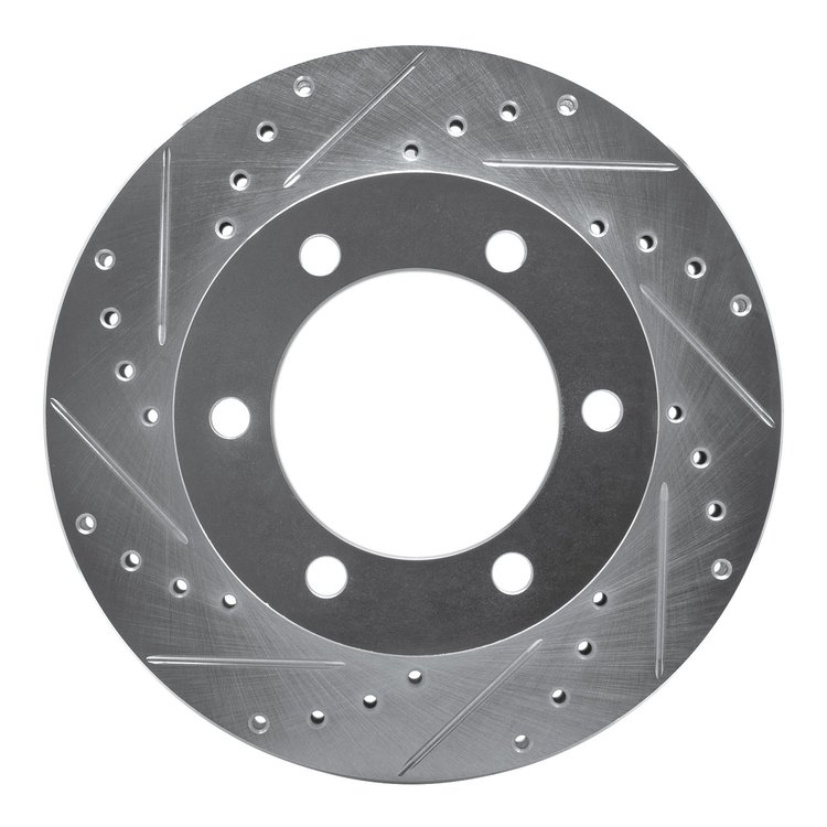 631-76121L Drilled/Slotted Brake Rotor [Silver], 1995-2004 Lexus/Toyota/Scion, Position: Front Left