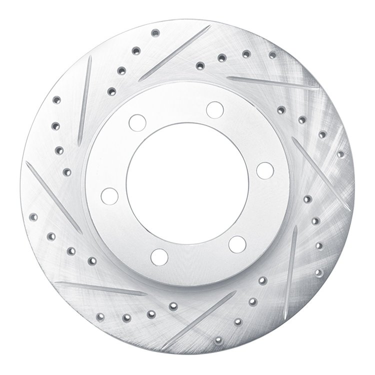 631-76123L Drilled/Slotted Brake Rotor [Silver], 1995-2004 Lexus/Toyota/Scion, Position: Front Left