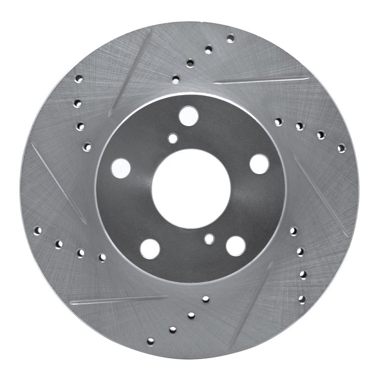 631-76125L Drilled/Slotted Brake Rotor [Silver], 2001-2005 Lexus/Toyota/Scion, Position: Front Left