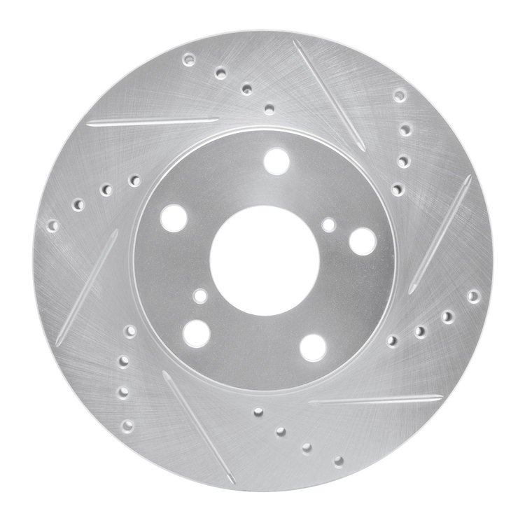 631-76125R Drilled/Slotted Brake Rotor [Silver], 2001-2005 Lexus/Toyota/Scion, Position: Front Right