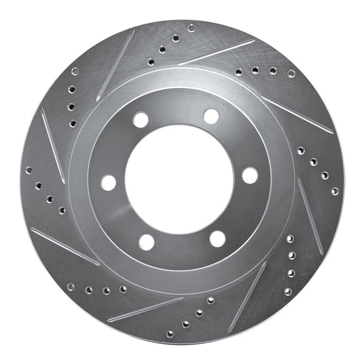631-76126L Drilled/Slotted Brake Rotor [Silver], 2003-2009 Lexus/Toyota/Scion, Position: Front Left