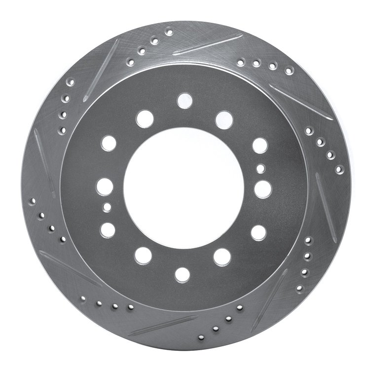 631-76127L Drilled/Slotted Brake Rotor [Silver], 2001-2009 Lexus/Toyota/Scion, Position: Rear Left