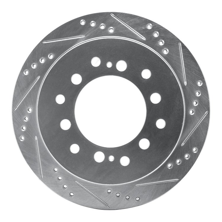 631-76127R Drilled/Slotted Brake Rotor [Silver], 2001-2009 Lexus/Toyota/Scion, Position: Rear Right