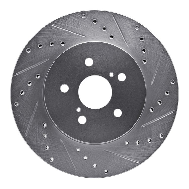 631-76129R Drilled/Slotted Brake Rotor [Silver], 2004-2009 Lexus/Toyota/Scion, Position: Front Right