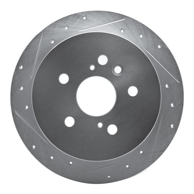 631-76130L Drilled/Slotted Brake Rotor [Silver], 2004-2009 Lexus/Toyota/Scion, Position: Rear Left