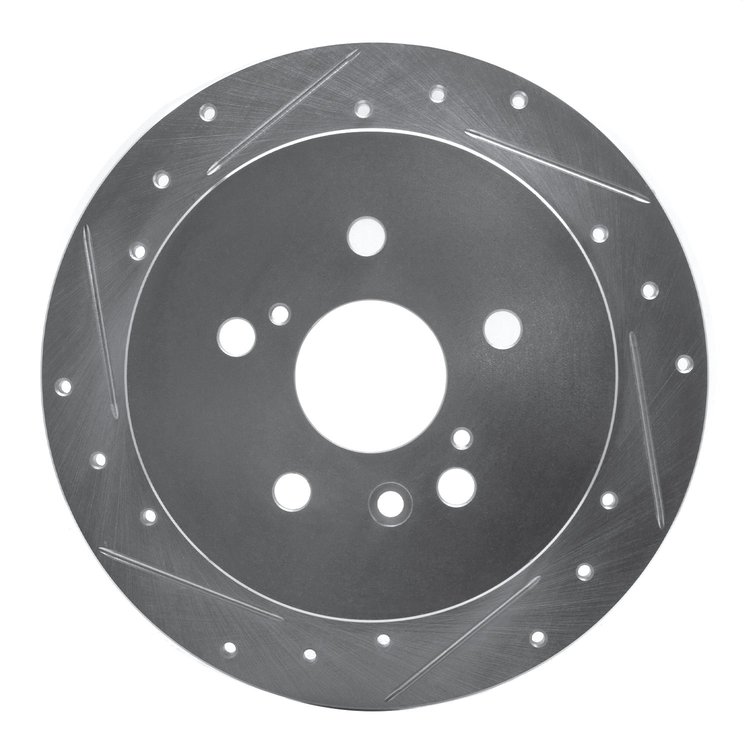 631-76131L Drilled/Slotted Brake Rotor [Silver], 2004-2010 Lexus/Toyota/Scion, Position: Rear Left