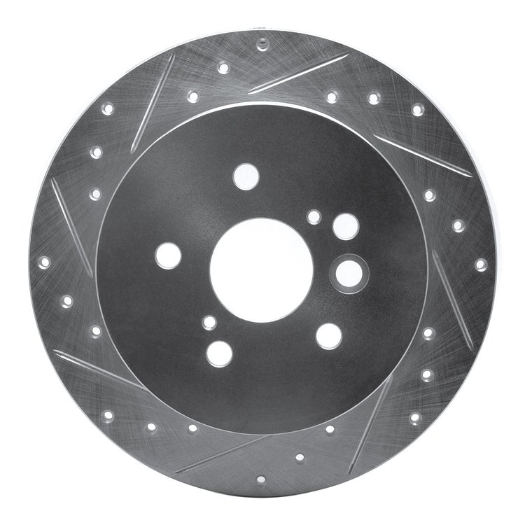 631-76132L Drilled/Slotted Brake Rotor [Silver], 2004-2005 Lexus/Toyota/Scion, Position: Rear Left