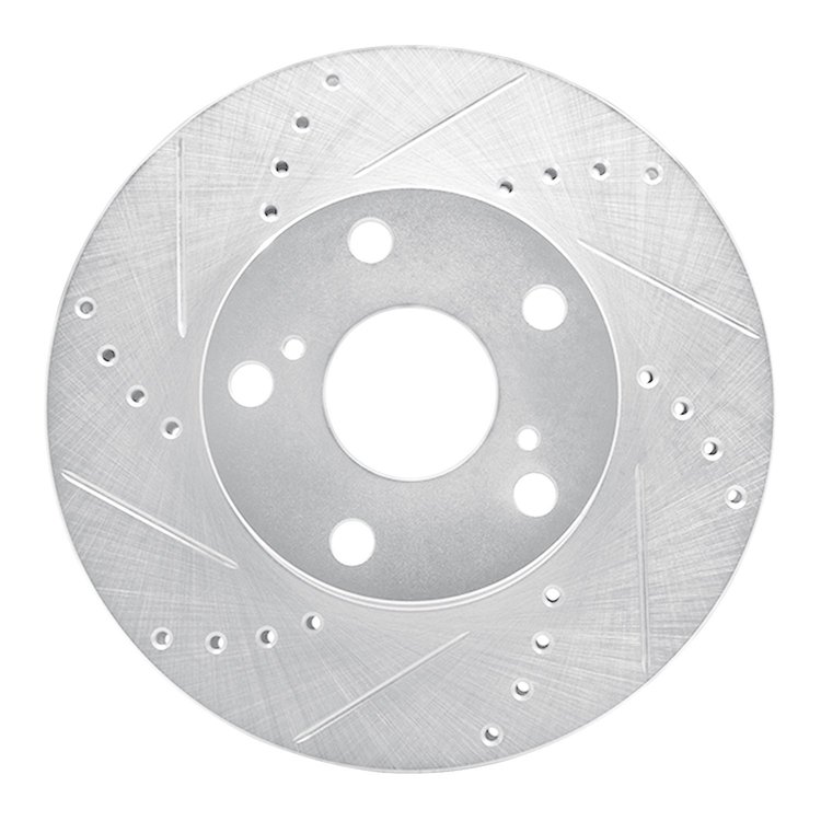 631-76133L Drilled/Slotted Brake Rotor [Silver], 2005-2015 Lexus/Toyota/Scion, Position: Front Left