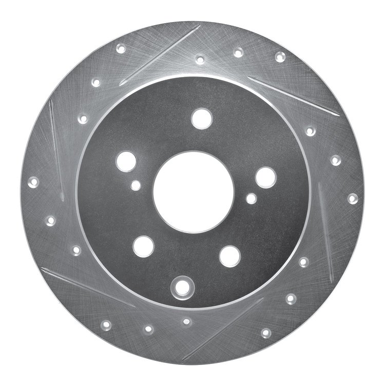 631-76134L Drilled/Slotted Brake Rotor [Silver], 2006-2018 Lexus/Toyota/Scion, Position: Rear Left