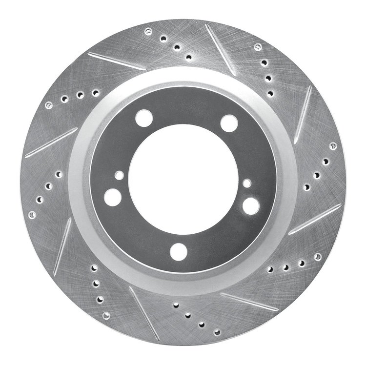 631-76136R Drilled/Slotted Brake Rotor [Silver], Fits Select Lexus/Toyota/Scion, Position: Front Right