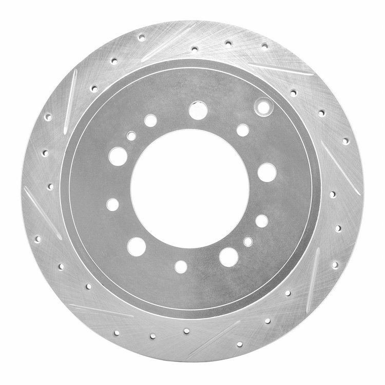 631-76137L Drilled/Slotted Brake Rotor [Silver], Fits Select Lexus/Toyota/Scion, Position: Rear Left