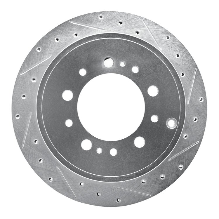 631-76137R Drilled/Slotted Brake Rotor [Silver], Fits Select Lexus/Toyota/Scion, Position: Rear Right