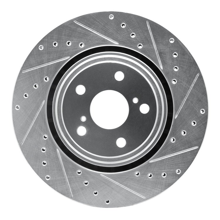 631-76138R Drilled/Slotted Brake Rotor [Silver], Fits Select Lexus/Toyota/Scion, Position: Front Right
