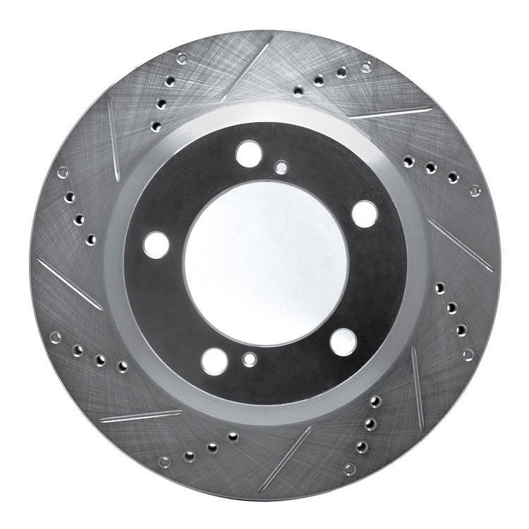 631-76140L Drilled/Slotted Brake Rotor [Silver], 2008-2021 Lexus/Toyota/Scion, Position: Front Left