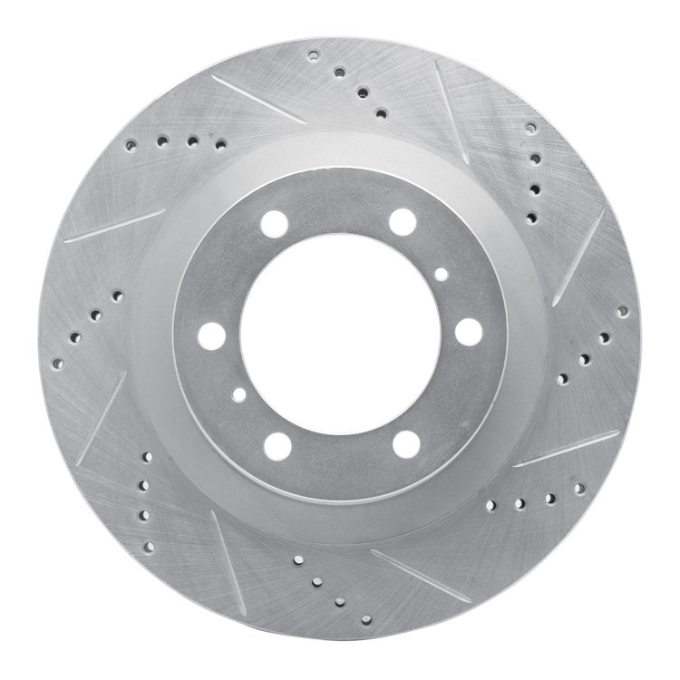631-76142R Drilled/Slotted Brake Rotor [Silver], Fits Select Lexus/Toyota/Scion, Position: Front Right