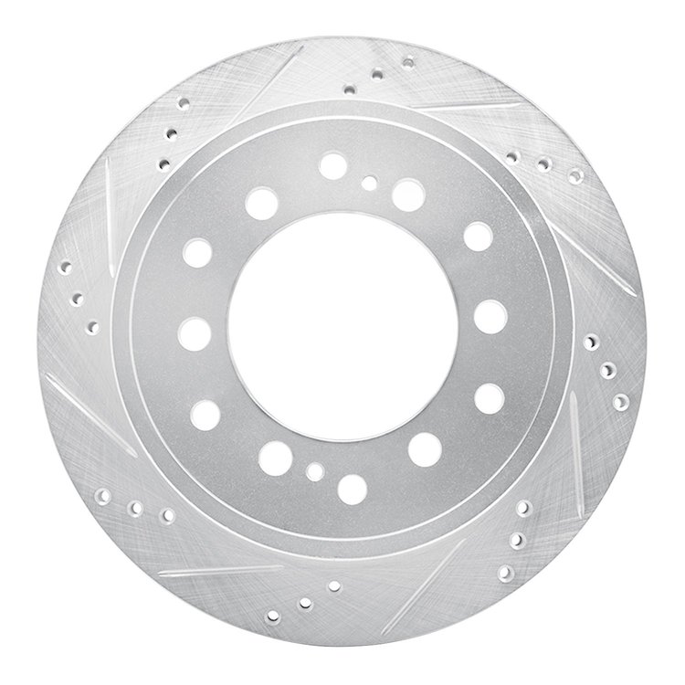 631-76143L Drilled/Slotted Brake Rotor [Silver], Fits Select Lexus/Toyota/Scion, Position: Rear Left