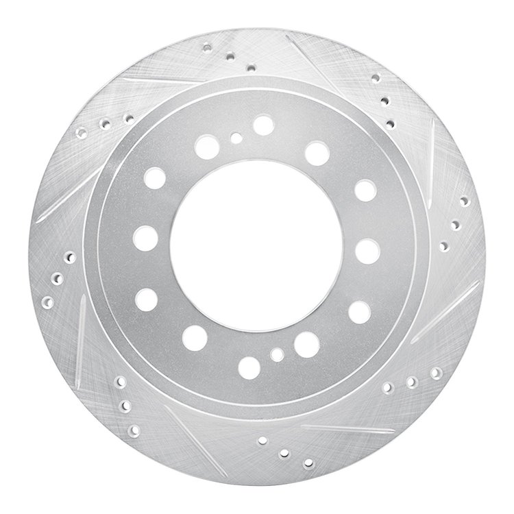631-76143R Drilled/Slotted Brake Rotor [Silver], Fits Select Lexus/Toyota/Scion, Position: Rear Right