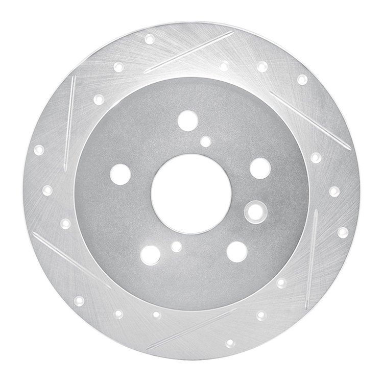 631-76152L Drilled/Slotted Brake Rotor [Silver], Fits Select Lexus/Toyota/Scion, Position: Rear Left