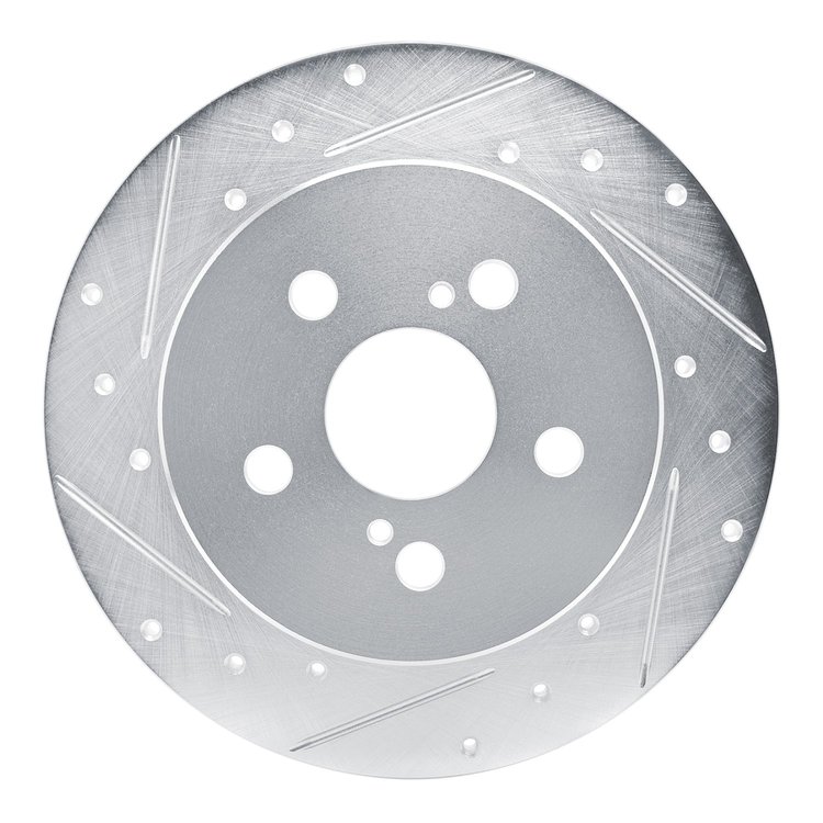 631-76156L Drilled/Slotted Brake Rotor [Silver], Fits Select Lexus/Toyota/Scion, Position: Rear Left