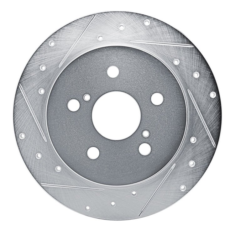 631-76157L Drilled/Slotted Brake Rotor [Silver], Fits Select Lexus/Toyota/Scion, Position: Rear Left