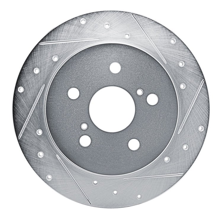 631-76157R Drilled/Slotted Brake Rotor [Silver], Fits Select Lexus/Toyota/Scion, Position: Rear Right