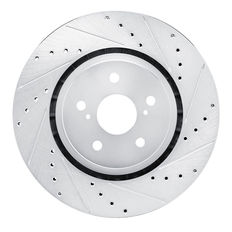 631-76160R Drilled/Slotted Brake Rotor [Silver], Fits Select Lexus/Toyota/Scion, Position: Front Right