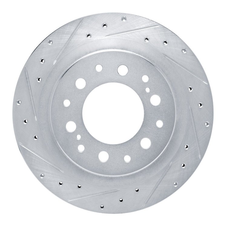 631-76163L Drilled/Slotted Brake Rotor [Silver], Fits Select Lexus/Toyota/Scion, Position: Rear Left