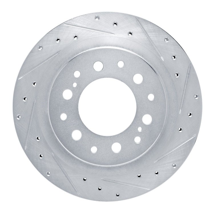 631-76163R Drilled/Slotted Brake Rotor [Silver], Fits Select Lexus/Toyota/Scion, Position: Rear Right