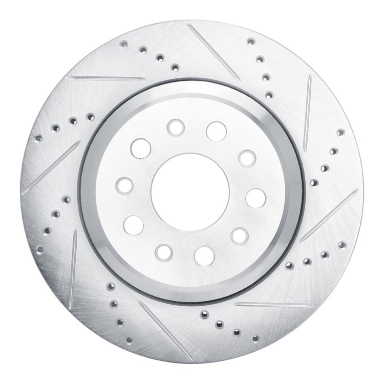 631-79003R Drilled/Slotted Brake Rotor [Silver], 2014-2016 Maserati, Position: Rear Right