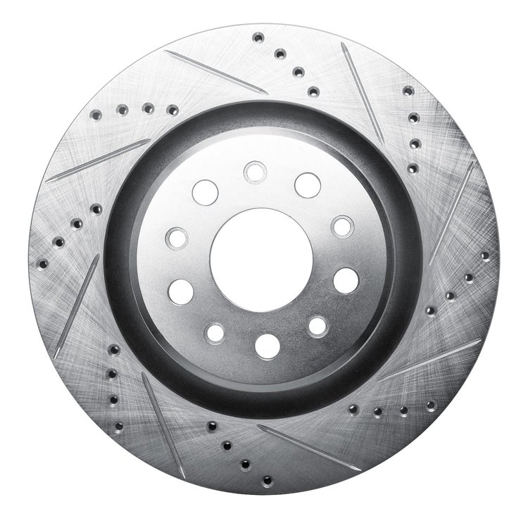 631-79010R Drilled/Slotted Brake Rotor [Silver], Fits Select Maserati, Position: Rear Right