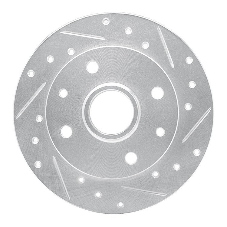 631-80000R Drilled/Slotted Brake Rotor [Silver], 1981-1985 Ford/Lincoln/Mercury/Mazda, Position: Rear Right