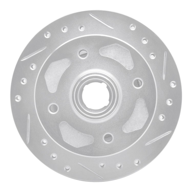 631-80001R Drilled/Slotted Brake Rotor [Silver], 1979-1983 Ford/Lincoln/Mercury/Mazda, Position: Front Right