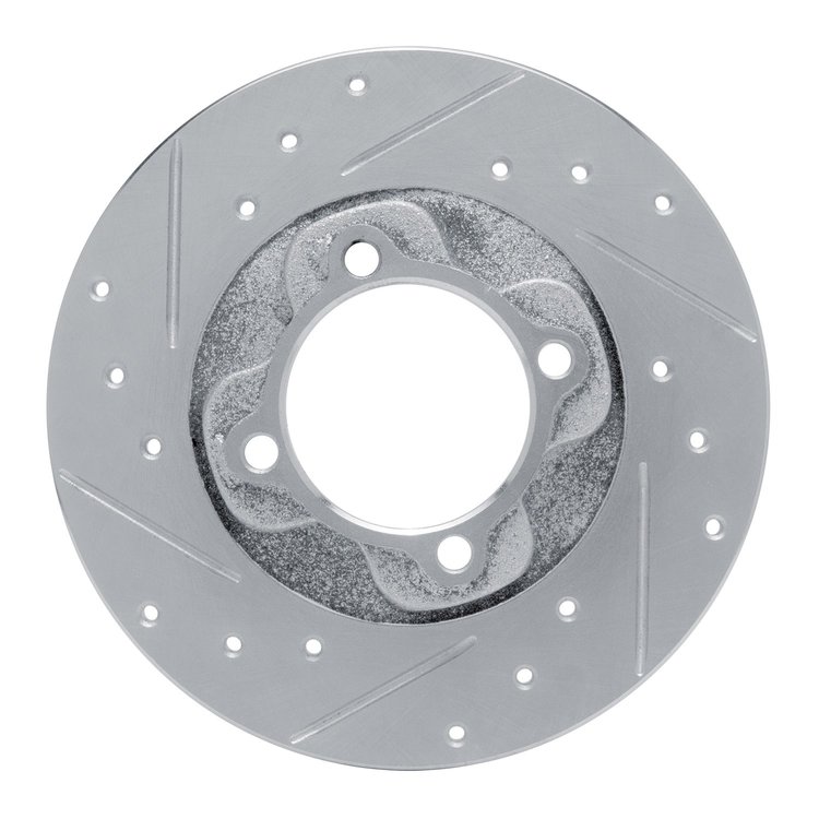 631-80005L Drilled/Slotted Brake Rotor [Silver], 1981-1985 Ford/Lincoln/Mercury/Mazda, Position: Front Left
