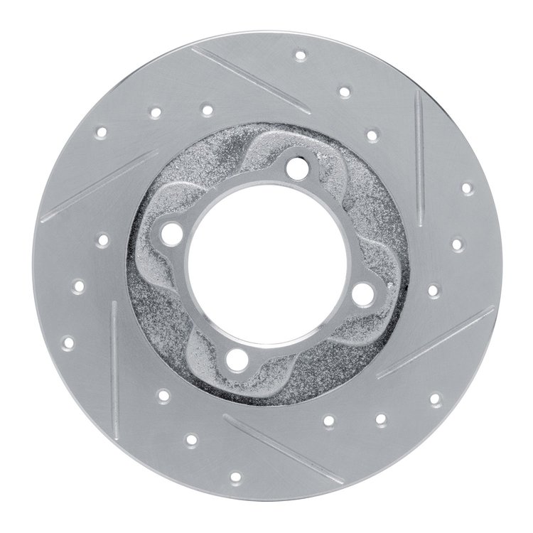 631-80005R Drilled/Slotted Brake Rotor [Silver], 1981-1985 Ford/Lincoln/Mercury/Mazda, Position: Front Right