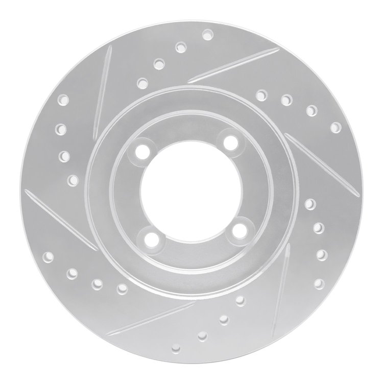 631-80010R Drilled/Slotted Brake Rotor [Silver], 1983-1987 Ford/Lincoln/Mercury/Mazda, Position: Front Right