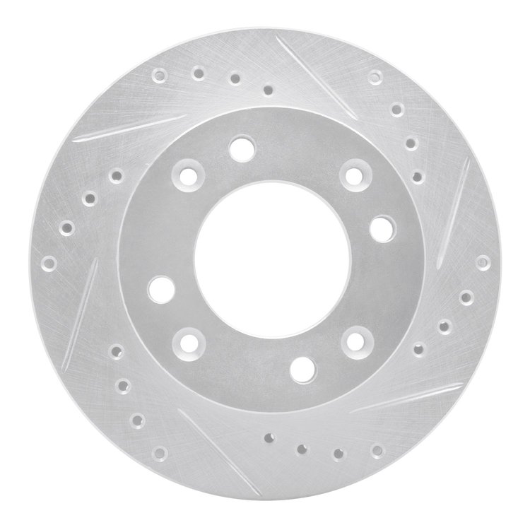 631-80012R Drilled/Slotted Brake Rotor [Silver], 1986-1988 Ford/Lincoln/Mercury/Mazda, Position: Front Right