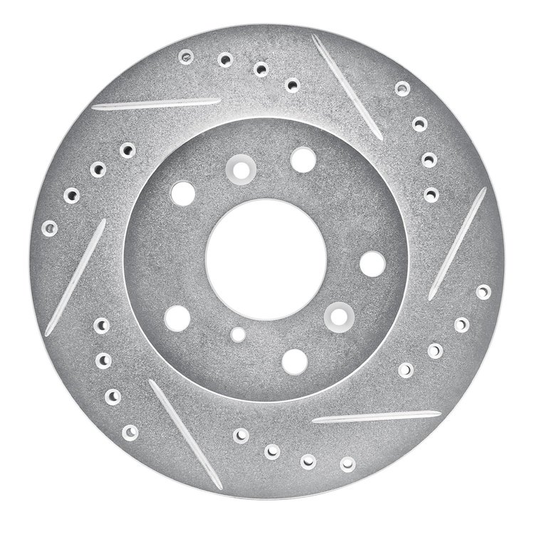 631-80016R Drilled/Slotted Brake Rotor [Silver], 1988-1992 Ford/Lincoln/Mercury/Mazda, Position: Front Right