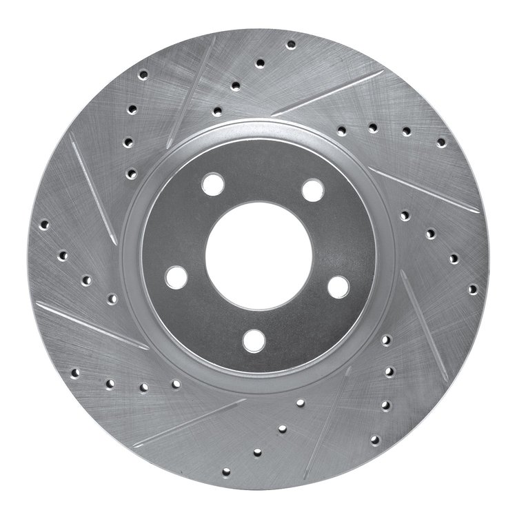 631-80018L Drilled/Slotted Brake Rotor [Silver], 1988-1991 Ford/Lincoln/Mercury/Mazda, Position: Front Left