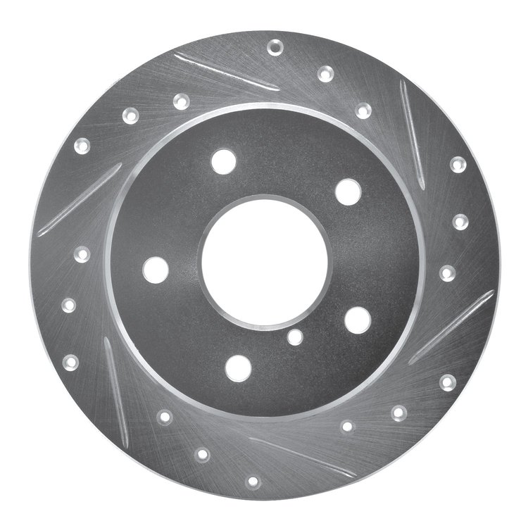 631-80024R Drilled/Slotted Brake Rotor [Silver], 1989-1991 Ford/Lincoln/Mercury/Mazda, Position: Rear Right