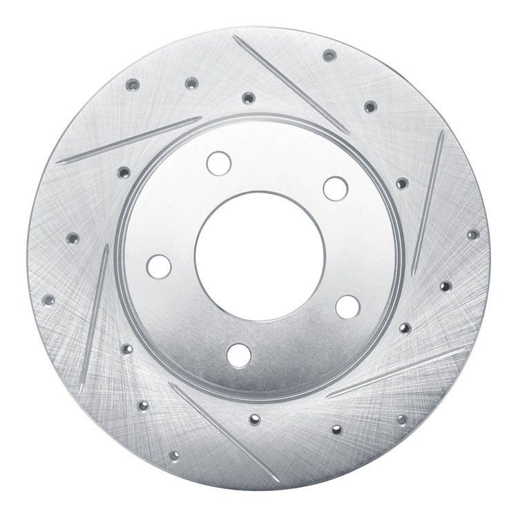 631-80027R Drilled/Slotted Brake Rotor [Silver], 1992-2003 Ford/Lincoln/Mercury/Mazda, Position: Front Right